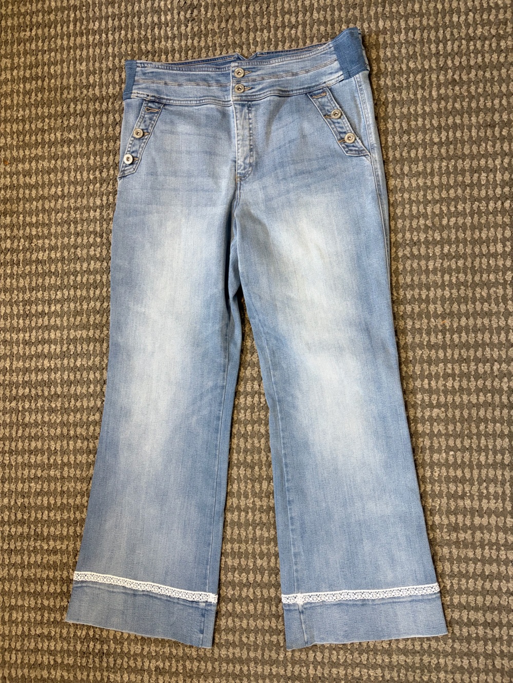 INC DENIM WIDE LEG 12/31 flawed waist
